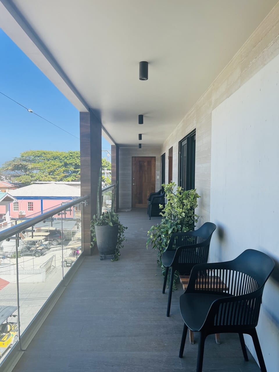 Shared balcony with nice town views