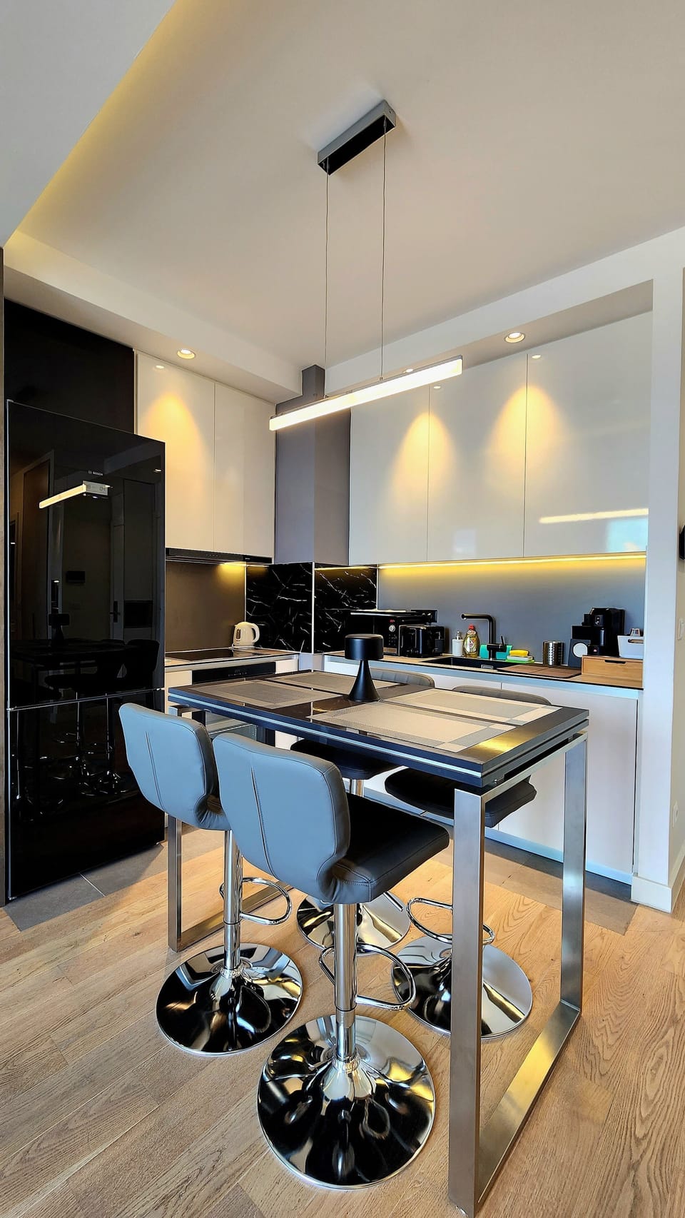 The kitchen, equipped with everything you'll need during your stay.