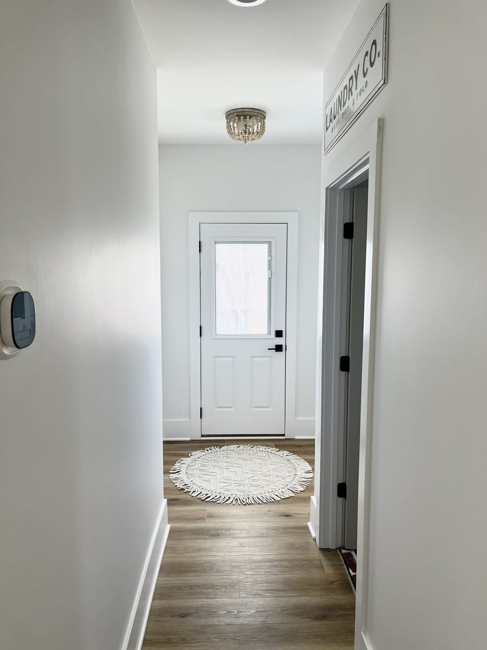 Main hall to side entry 