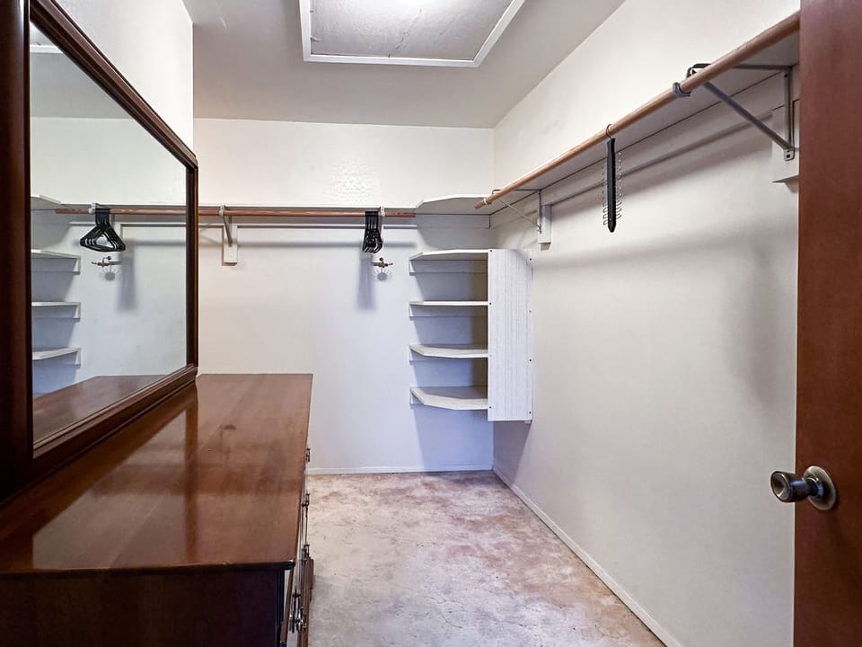 The master bedroom's huge walking closet