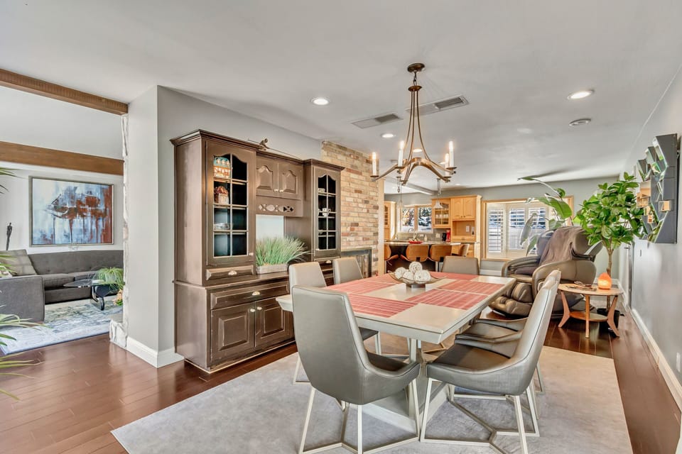 The elegant dining area will easily accommodate your group.