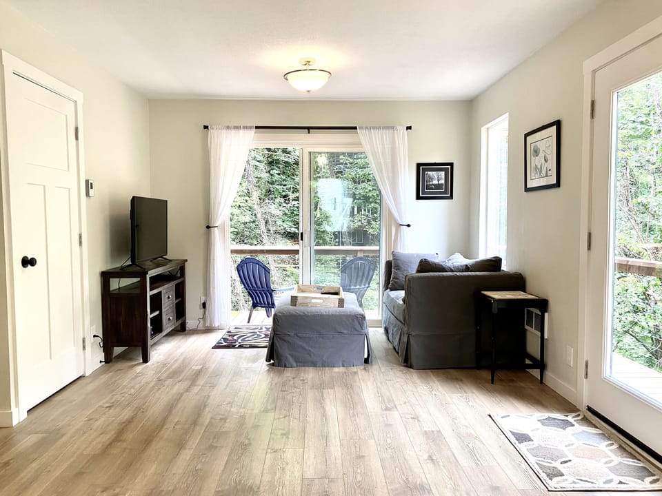 Cozy living room with WIFI, smart TV and views of the forest!