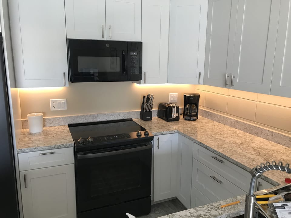 Kitchen counters with LED lighting