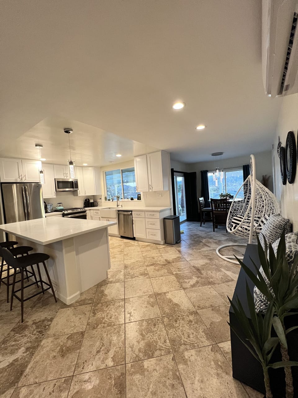 GE stainless steel appliances kitchen is fully stocked for your enjoyment 
