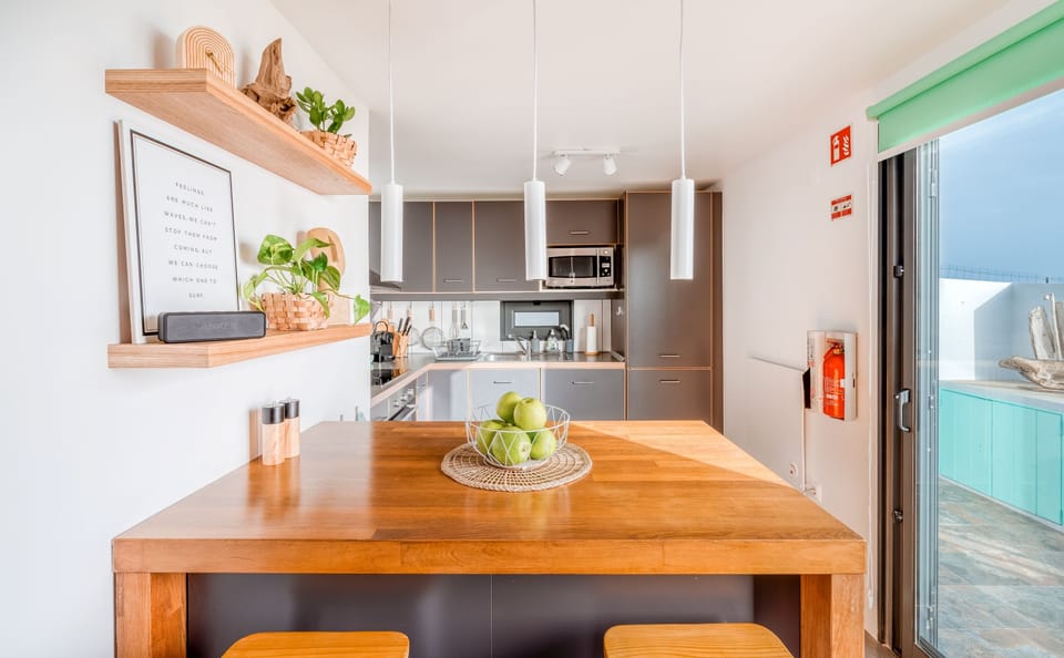 Kitchen with an inviting bar counter