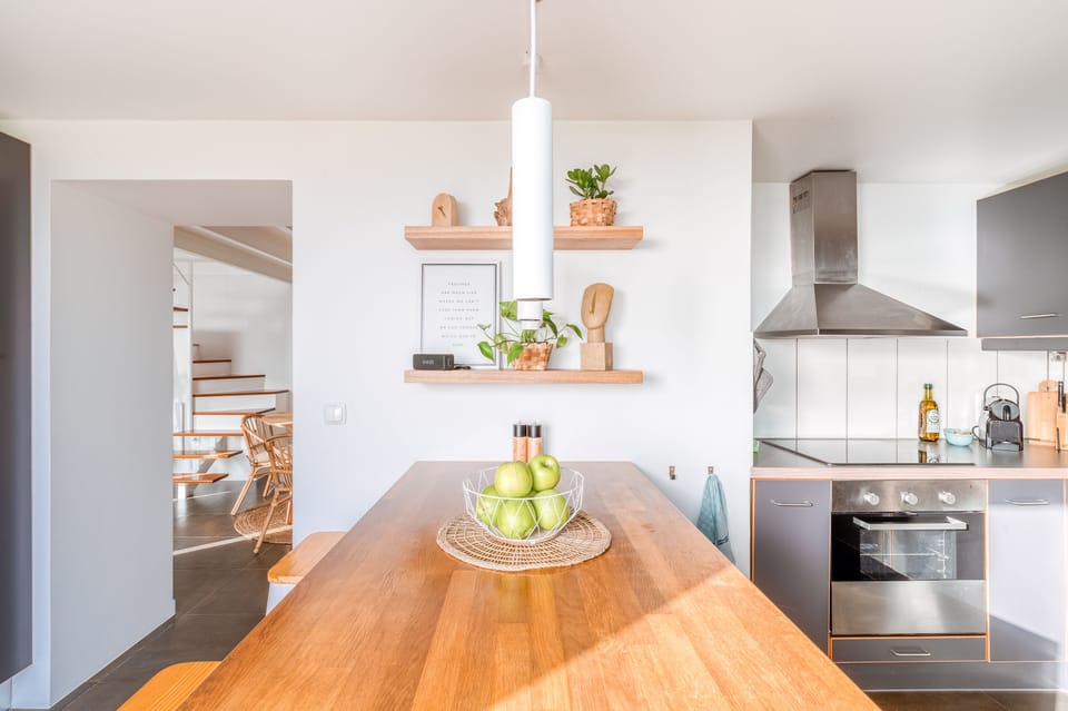 Bright open plan kitchen