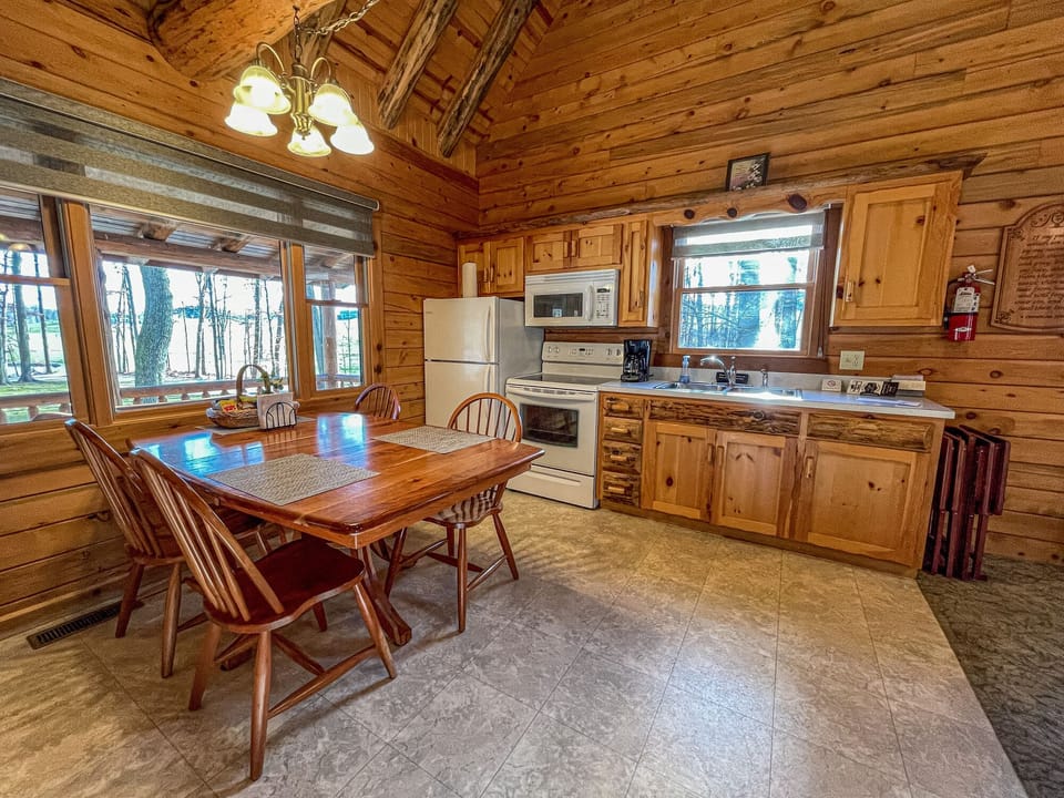Kitchen and dining table.