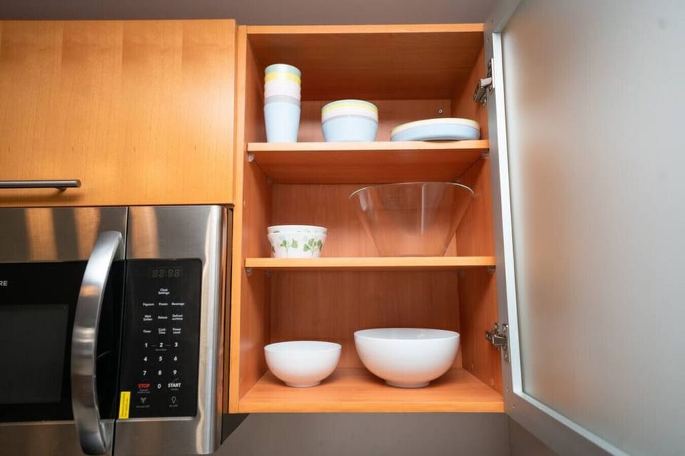Fully equipped kitchen with complete set of cookware