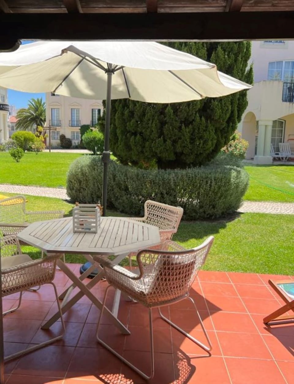 View of the lawn area from the patio