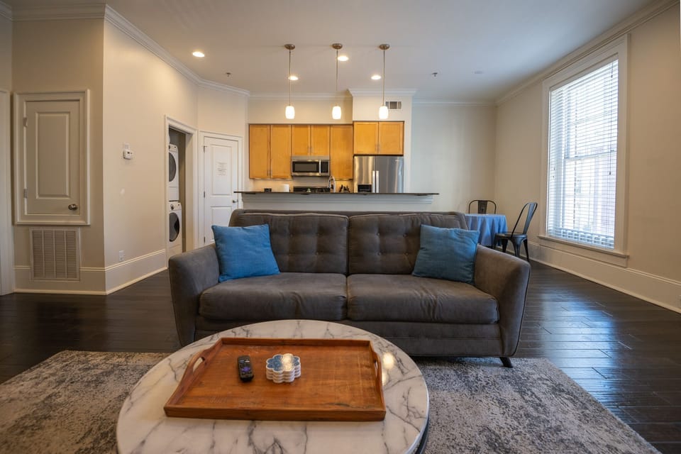 Enjoy a comfortable stay with ample seating & a large TV for your entertainment.