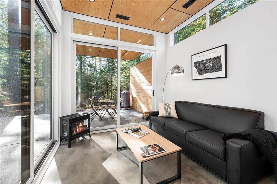 Spacious living area with sofa bed