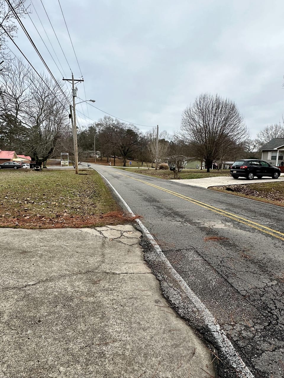 Other side of road from driveway. 