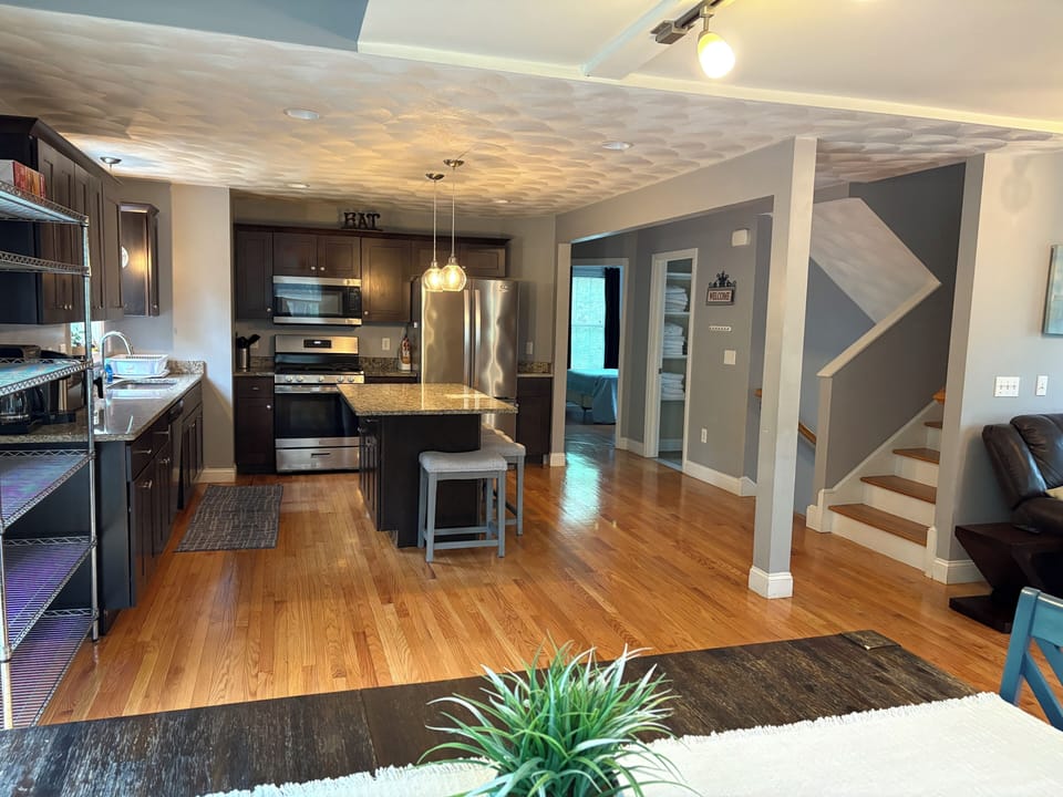 Dining room living room kitchen combination