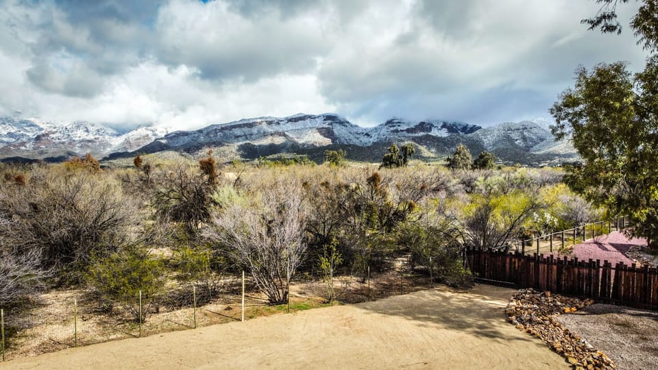 Snow covered mountains happen a few times a year.