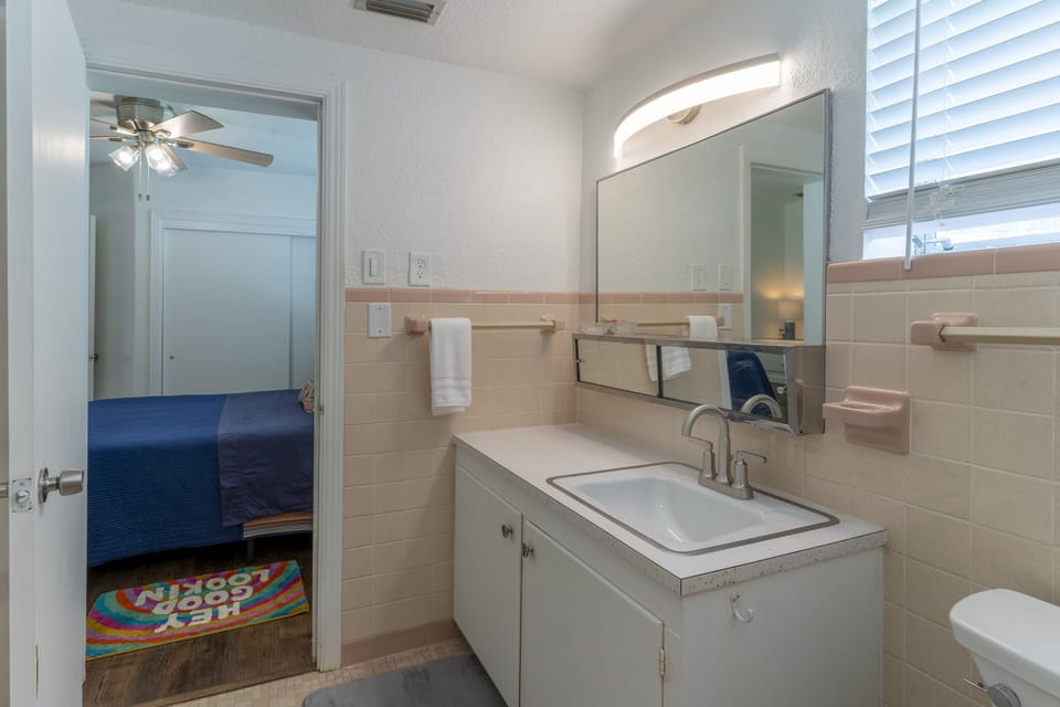 Private bathroom in queen bedroom