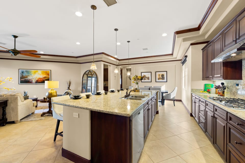The fully equipped kitchen provides all the basic appliances and gadgets you will need to prepare your meals.