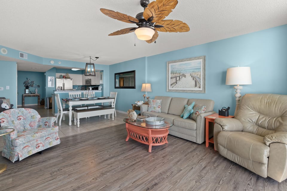 Perfect room for friends and family to gather around for movie night.