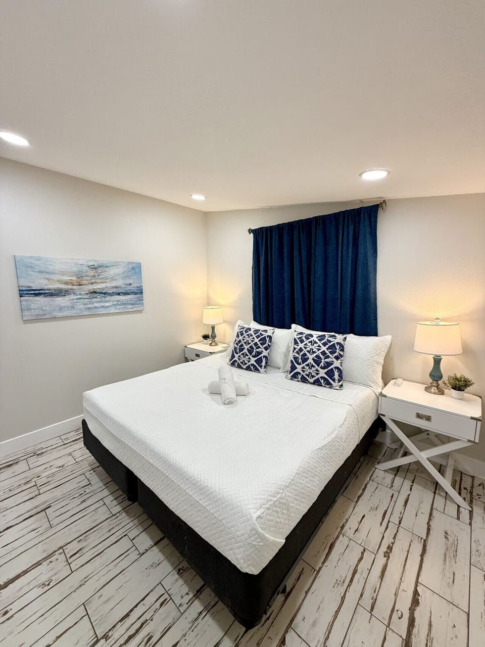 Spacious bedroom with a king-size bed