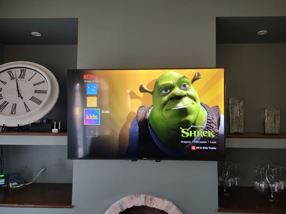 Watch your favorite movies on Living Room 58" Hisense Android smart TV.