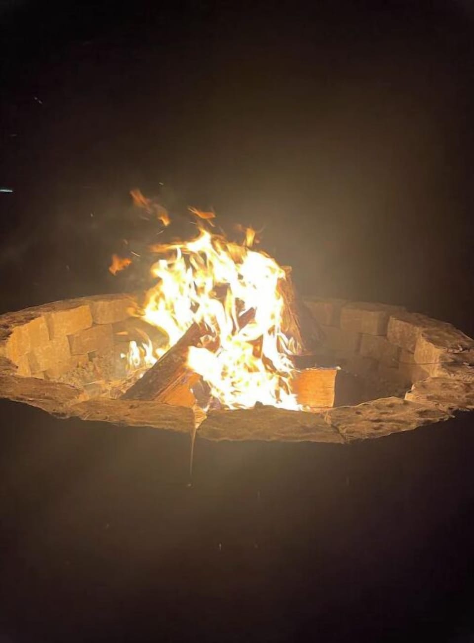 A firepit ready for smores