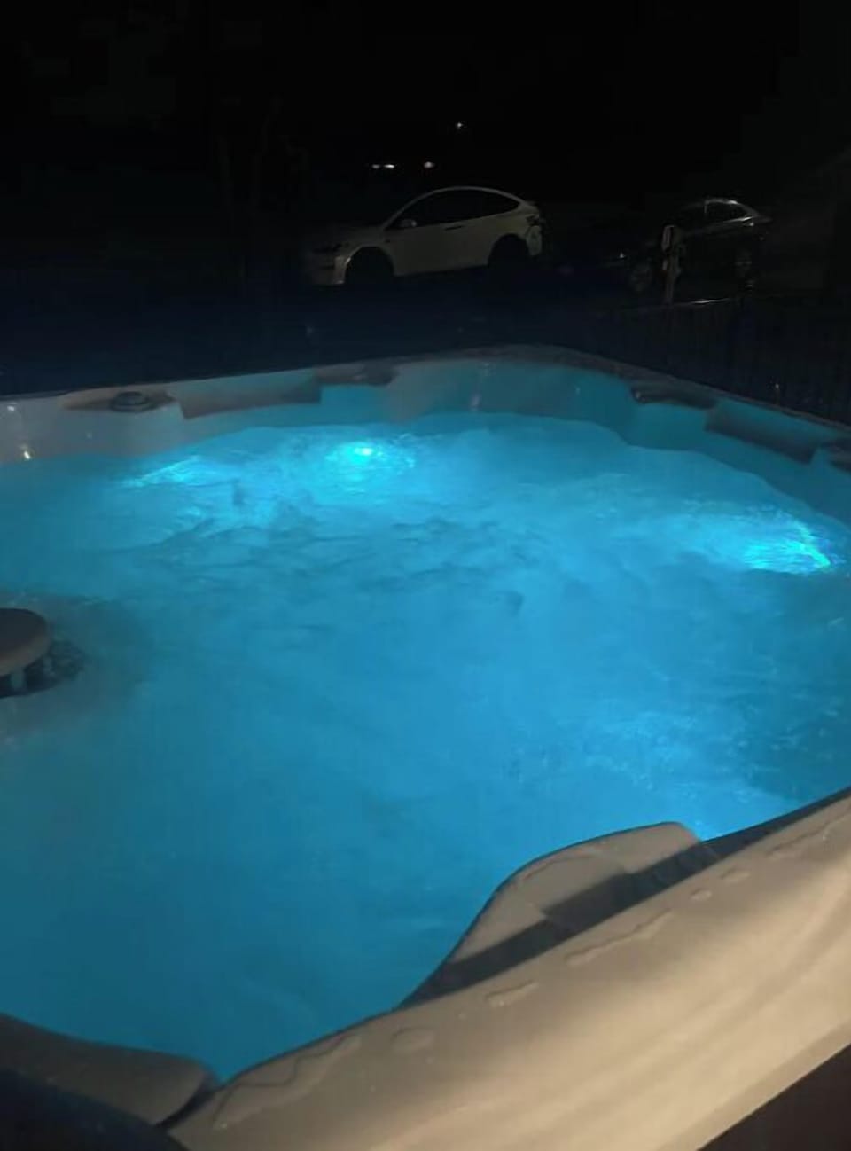 Hop into the hot tub after a day of nature exploration.