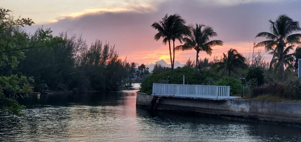 Sunset on the canal behind the house