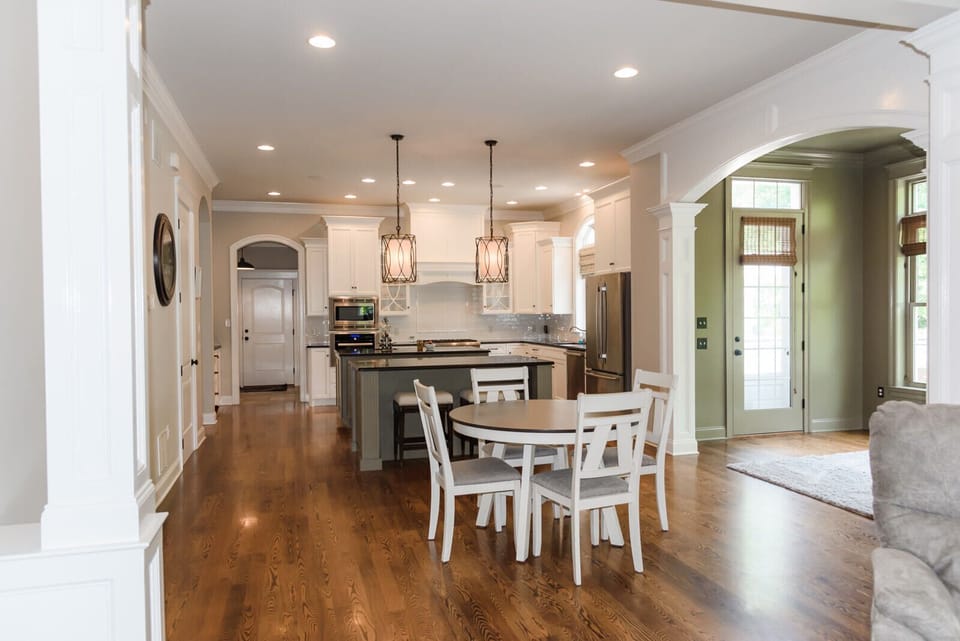 Kitchen, eating area, sun room 