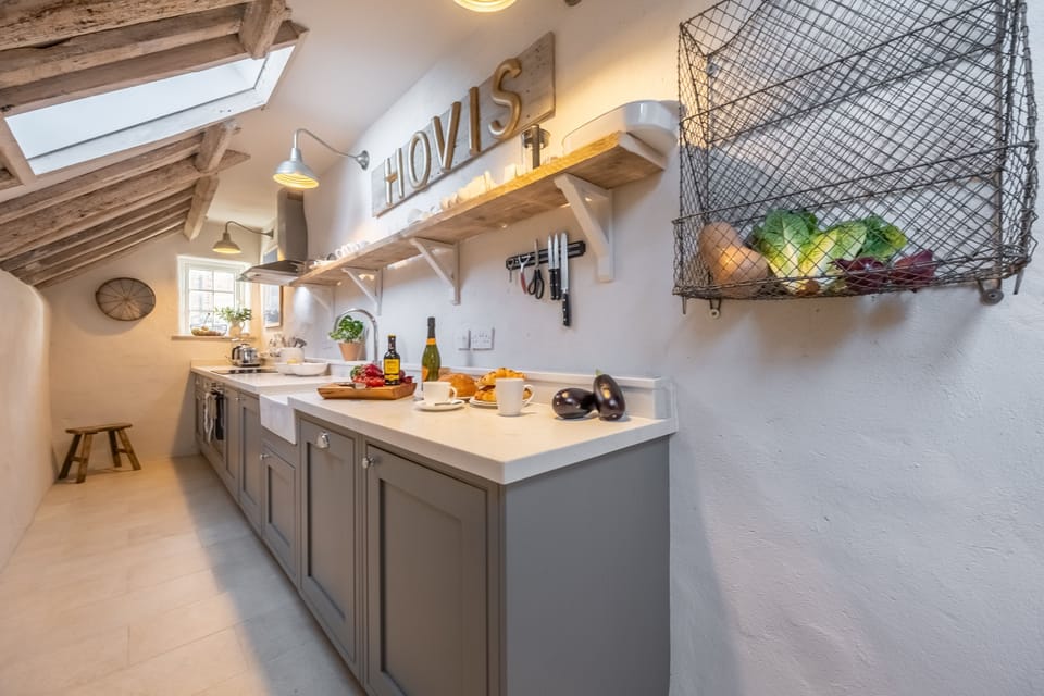 Ground floor: A slimline galley kitchen
