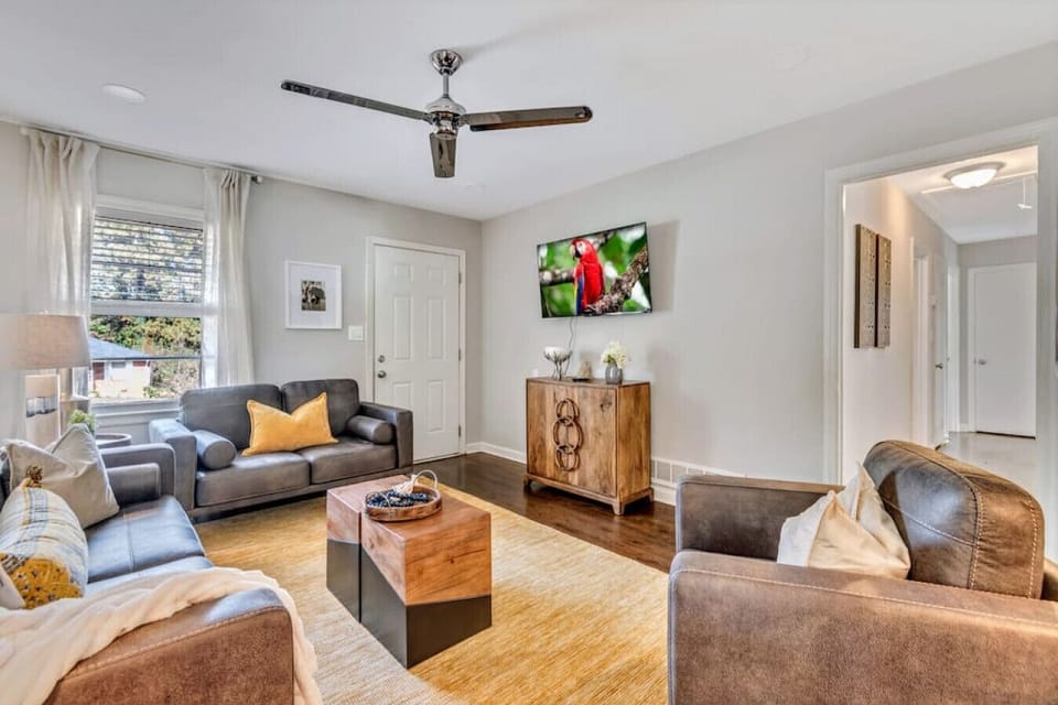 Living room with smart TV