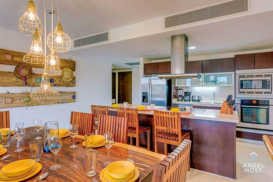 Plenty of seating for dining at home