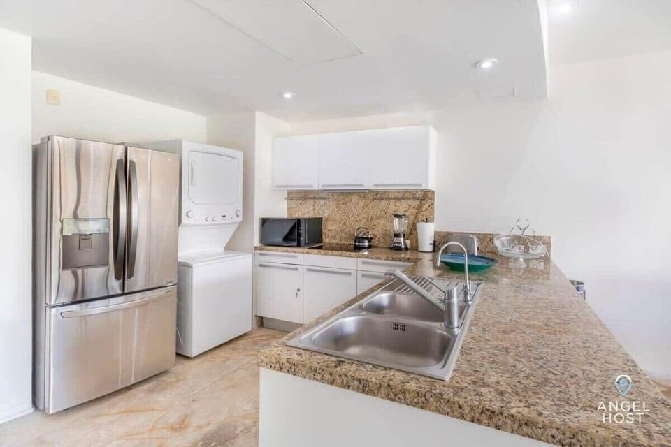 Quality appliances and all you’d need to prepare a home-cooked meal and do laundry too!