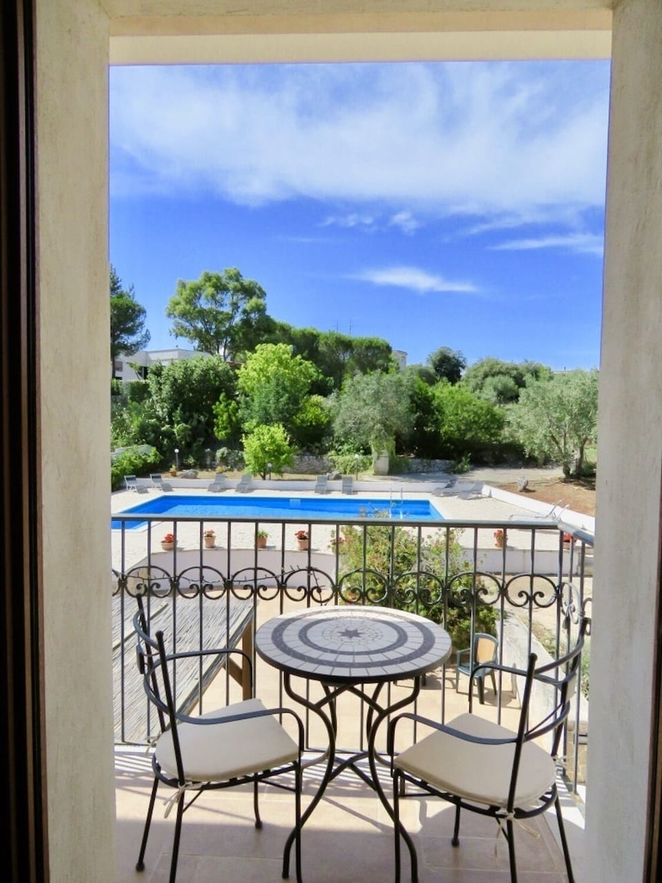 Balcony view from the bedroom. 