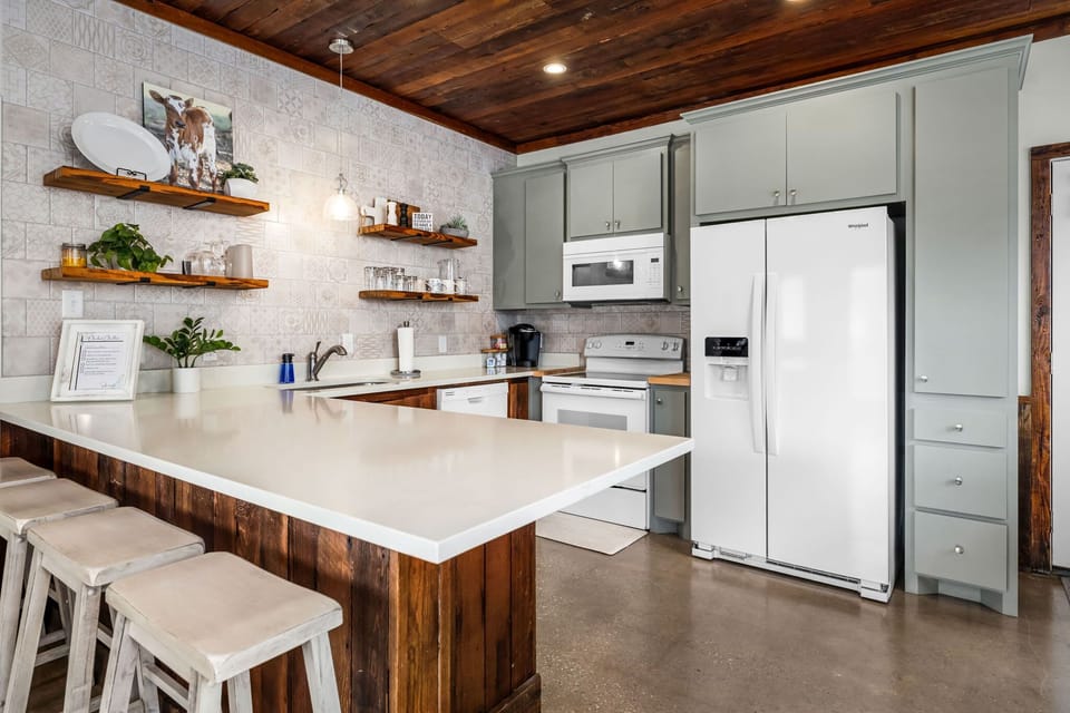 A modern kitchen designed for convenience and comfort.