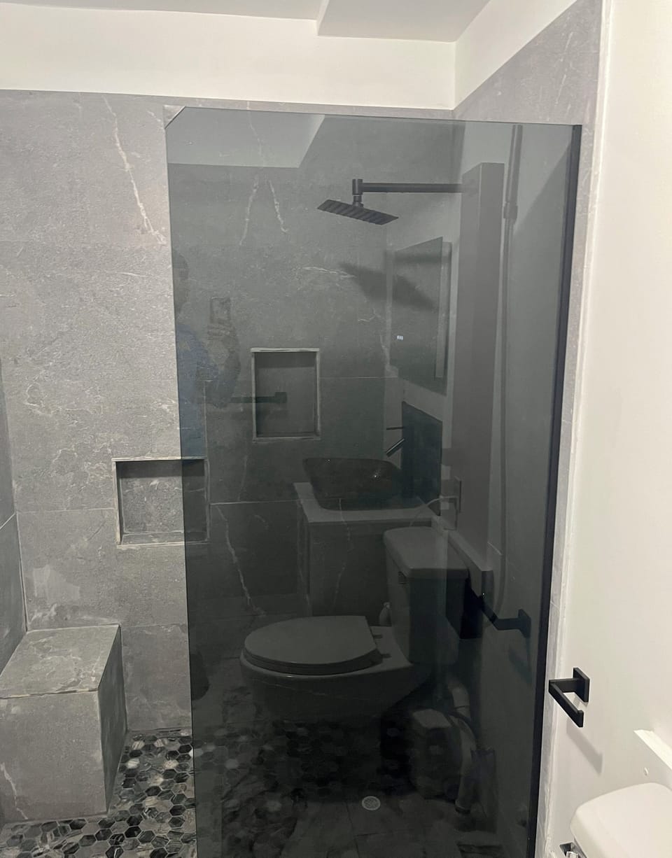 Modern bathroom walk-in shower