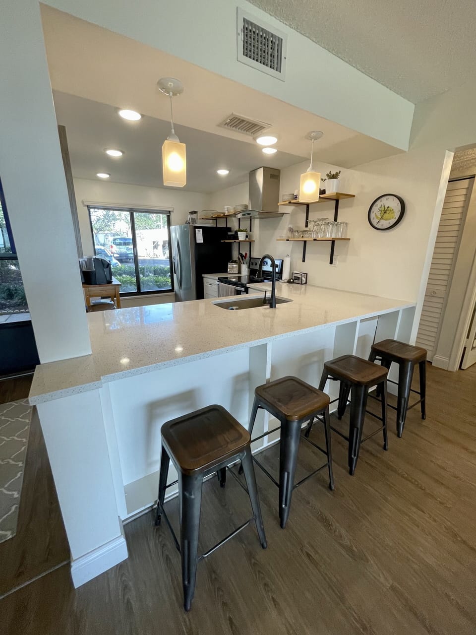 Breakfast bar seating.