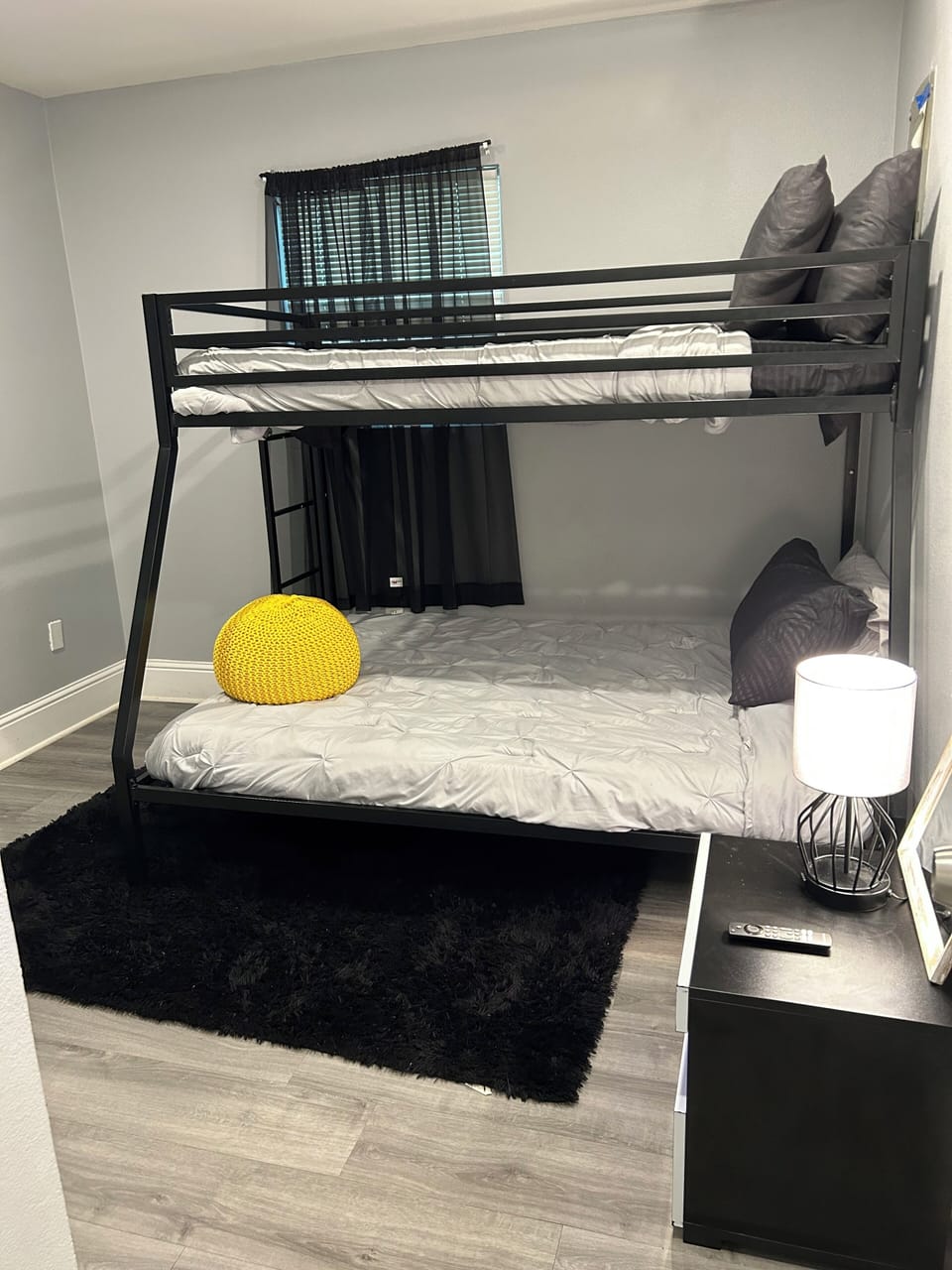 First bedroom off the hall with Twin and Full bunk bed combo 