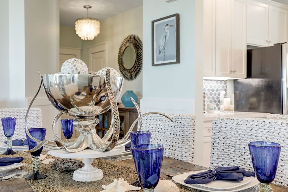 Elegant, full service tableware, silverware, & glassware 