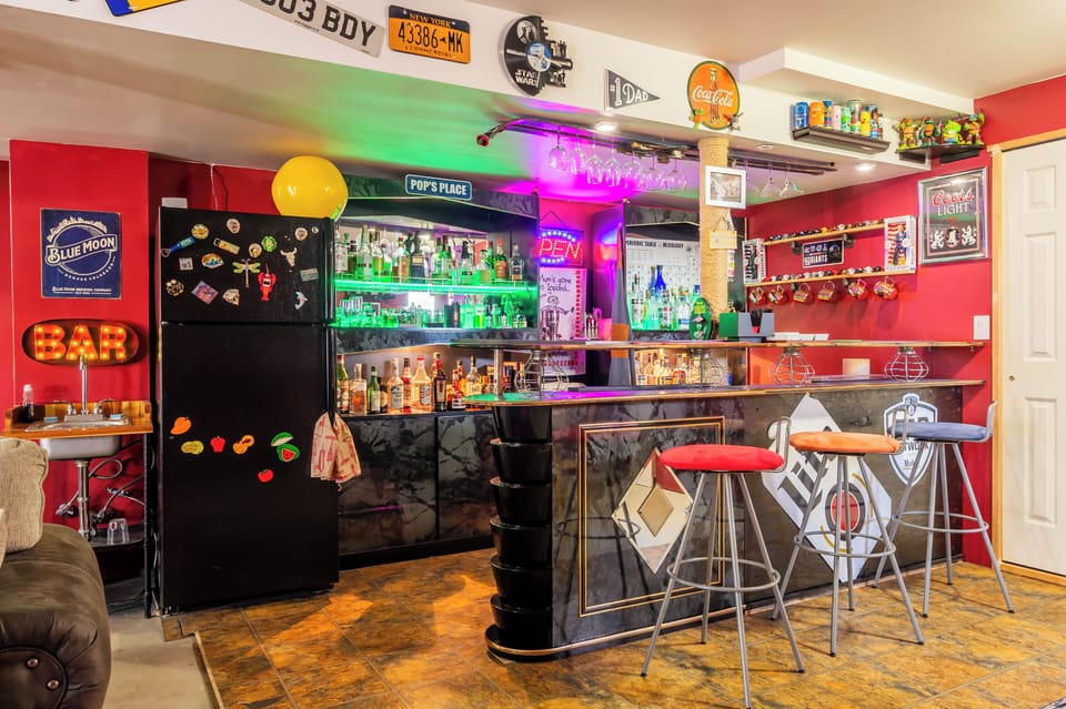 Basement Wet Bar - sink, ice maker and all bartender accessories