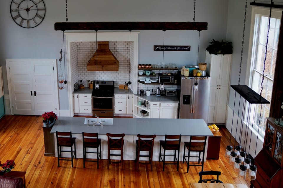 Spacious, well stocked kitchen