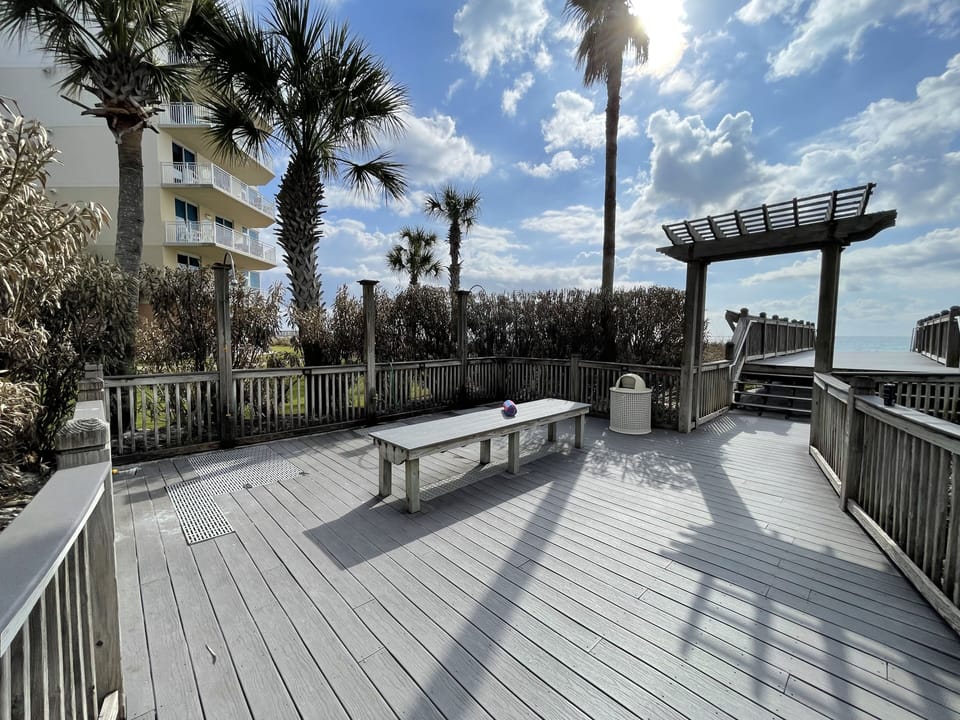 Foot wash/shower and beach entrance 
