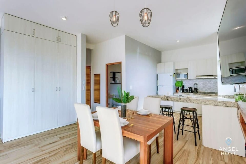 A dining table set for 4 guests