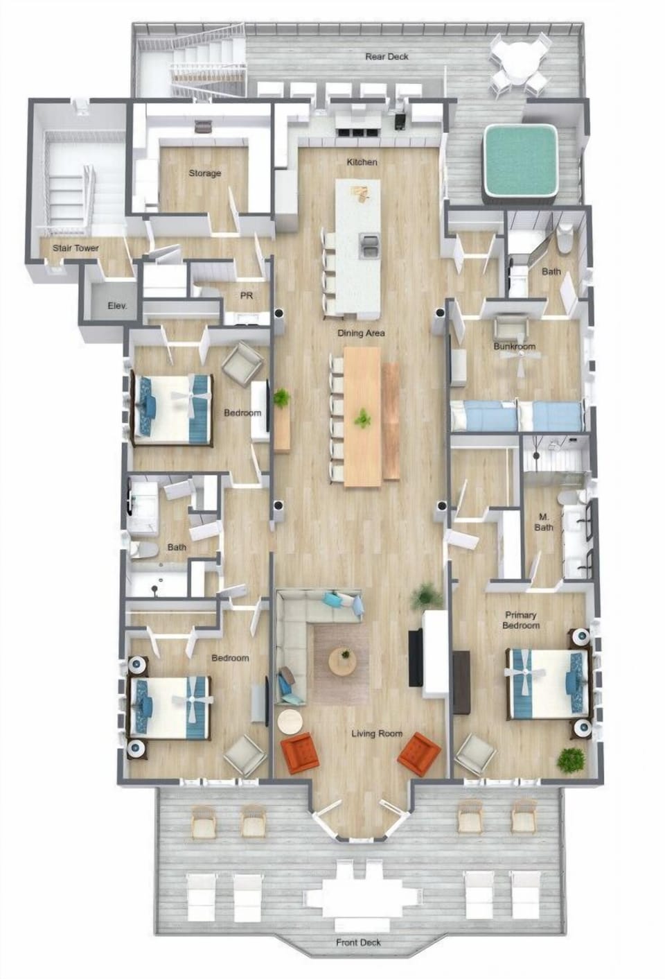 Cape May Ohana Beach Club Poi'Pu Penthouse Floor Plan