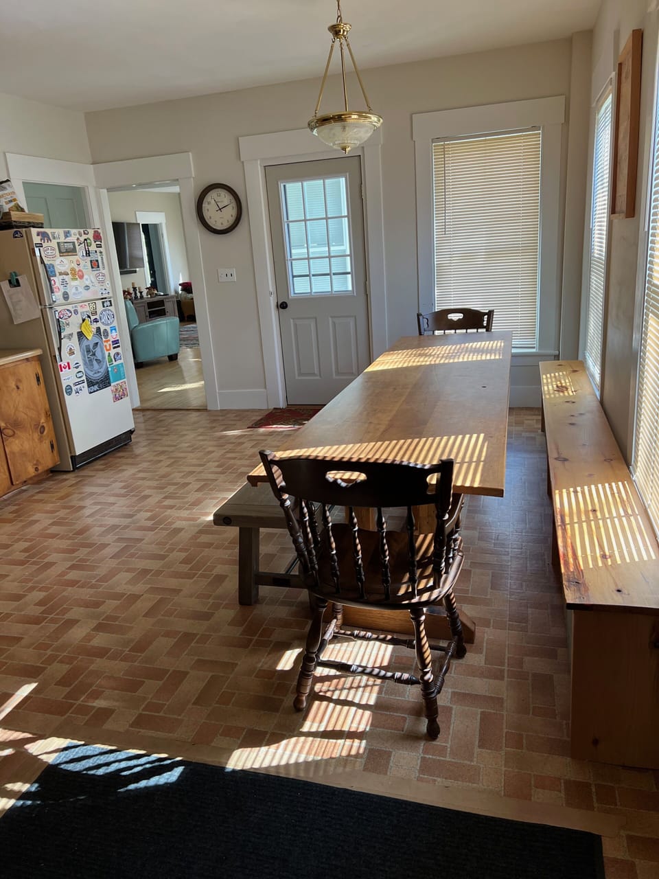 Kitchen with large dining table 