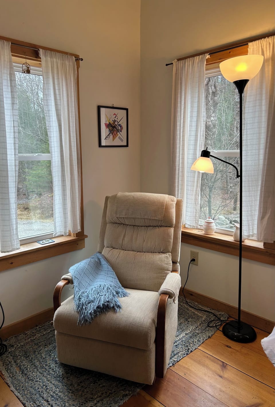 Comfy recliner is a great place to read, and nap.