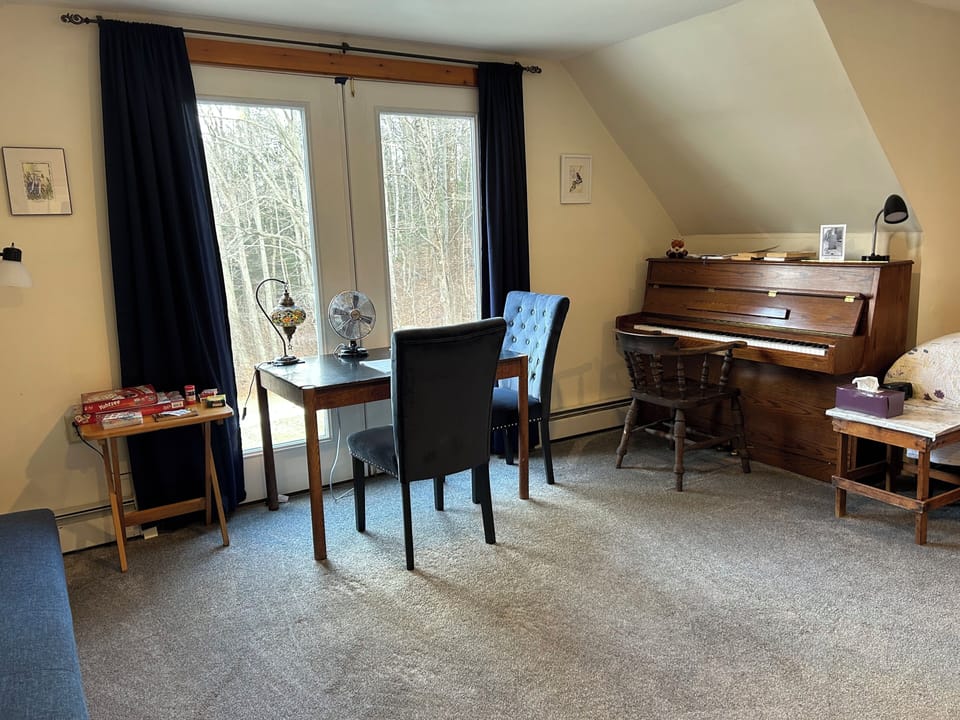 the dining table and living area