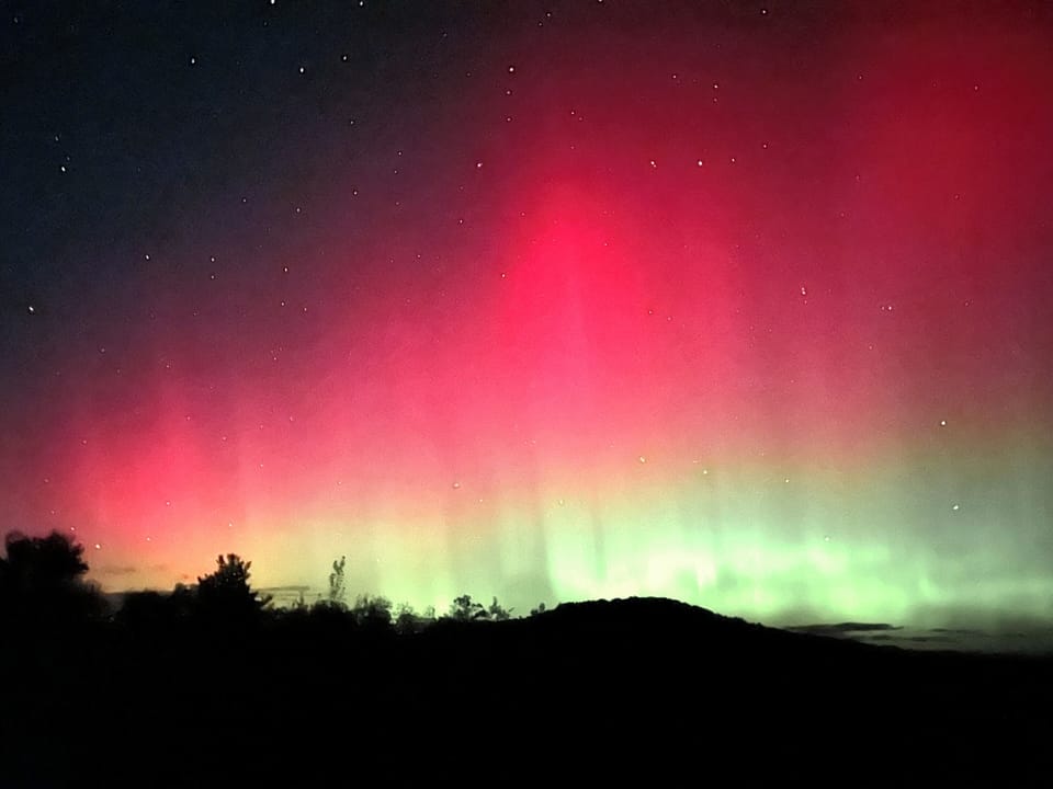 Northern Lights seen from the front yard on a Winter's night