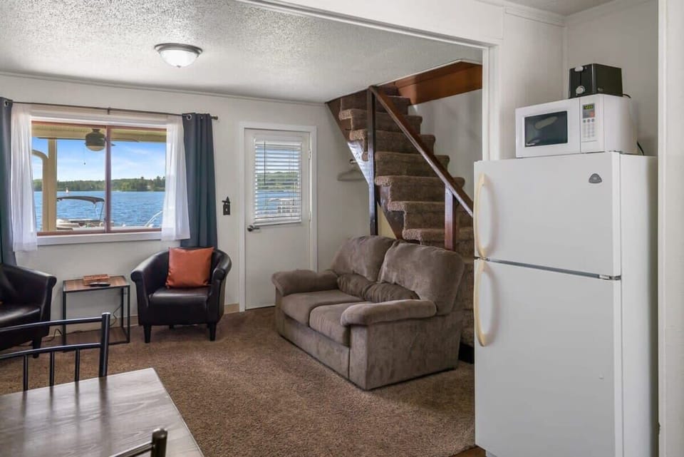 Mini fridge with freezer, microwave & toaster!