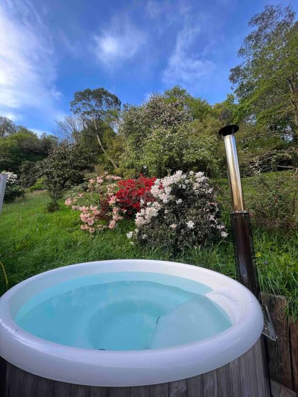 Wood fired hot tub