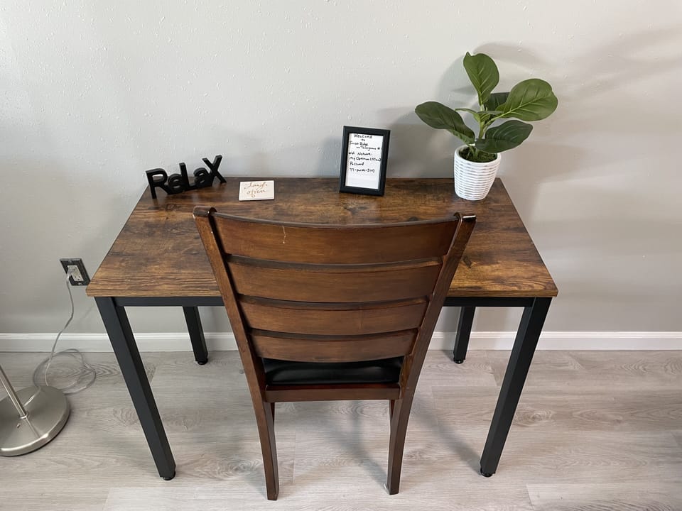 Dedicated work desk for those who need to combine work and play
