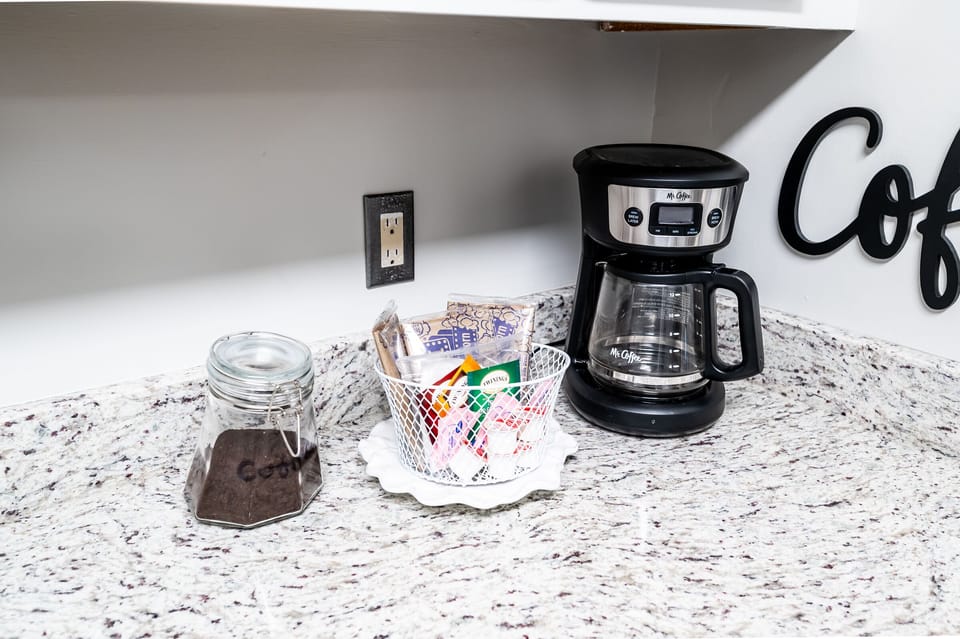 Coffee, creamer and tea provided